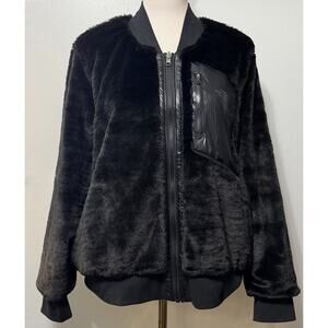 The North Face Reversible Terra Metro Bomber Jacket Faux Fur Black Size Large